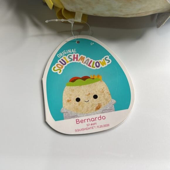 NWT Squishmallow 7” Bernardo the Burrito Food Series - Picture 3 of 3